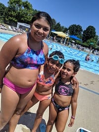 Hinton Girls enjoying summer swimming at the Y