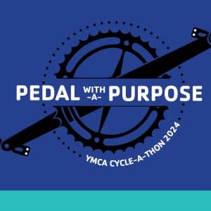 Pedal With A Purpose logo | YMCA Cycle-A-Thon, May 10-11 2024