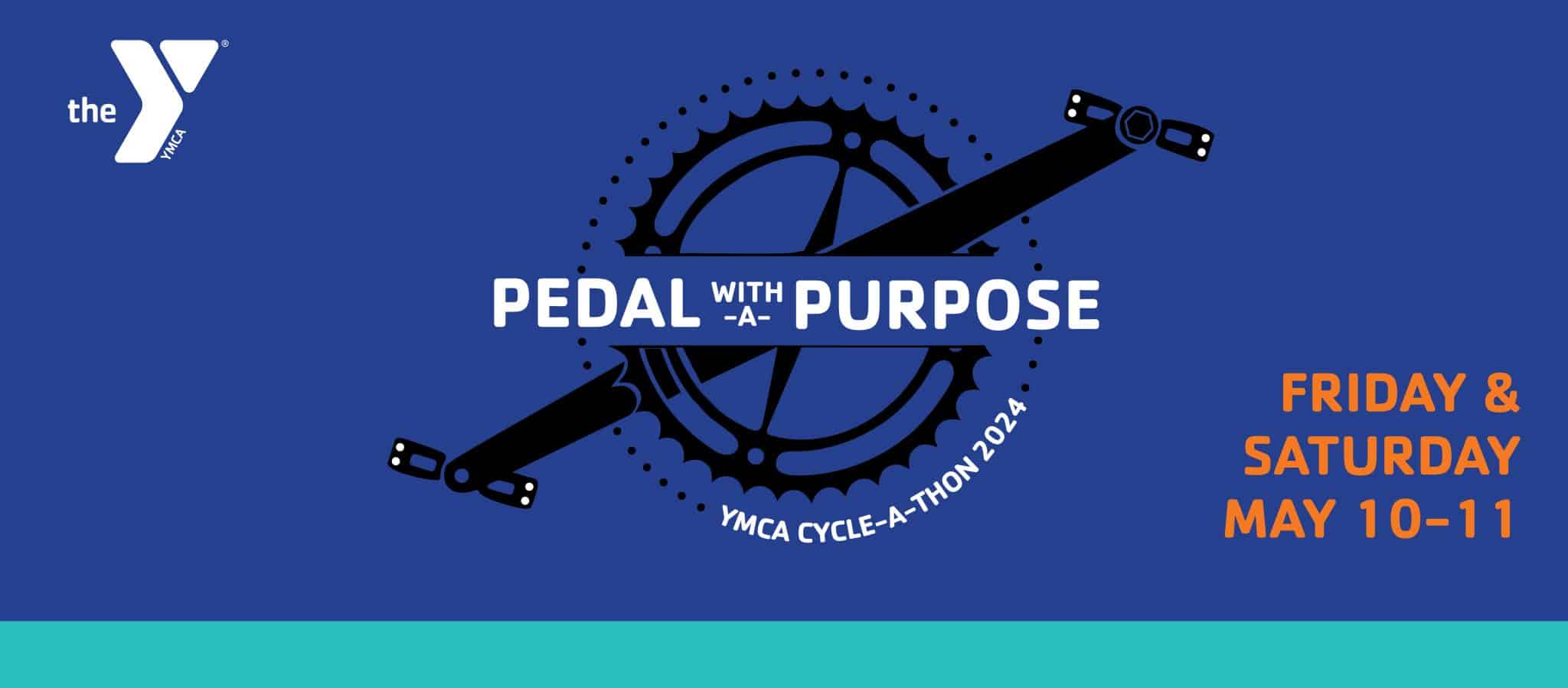 Pedal With A Purpose logo | YMCA Cycle-A-Thon, May 10-11 2024