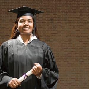 Female Graduate Holding Her Diploma