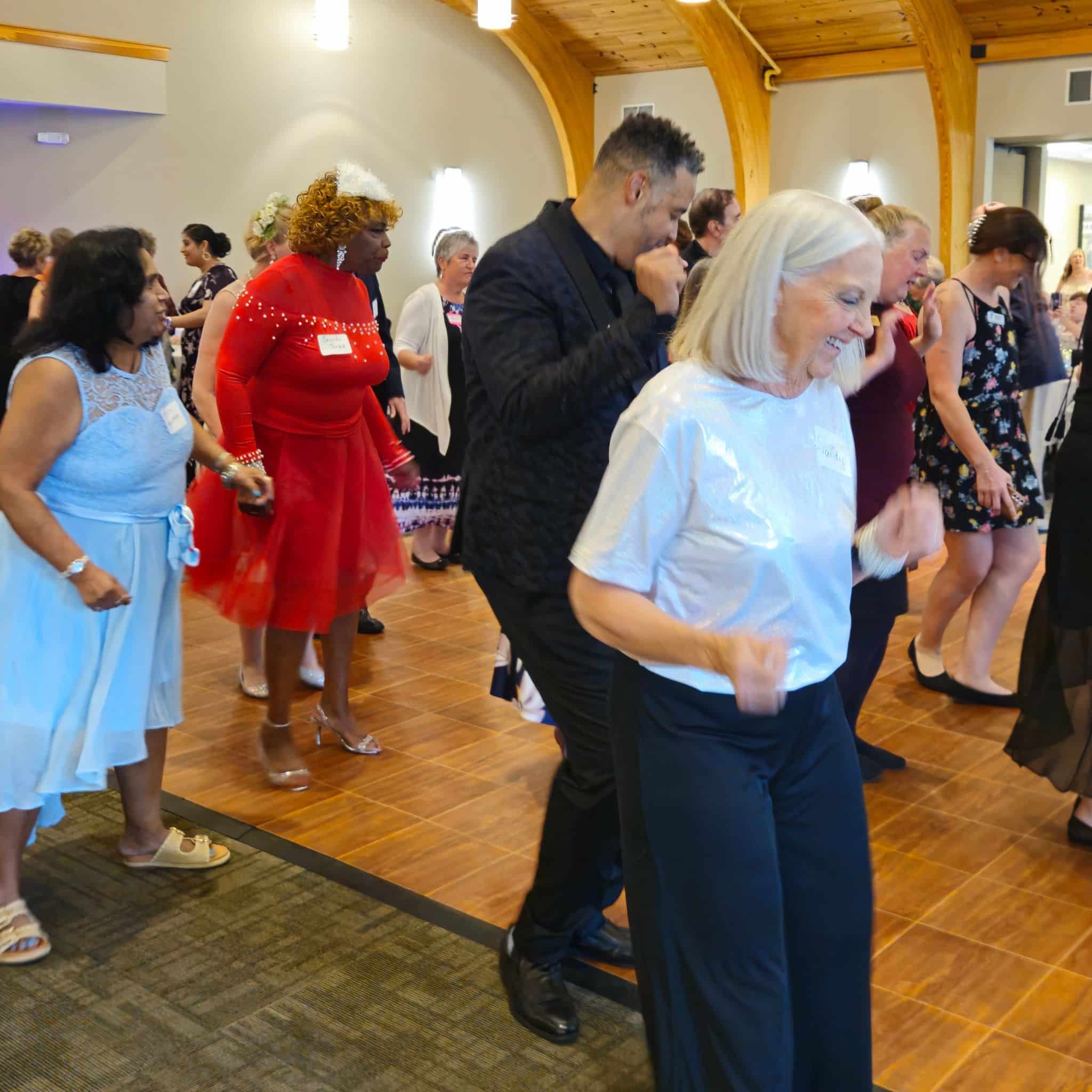 Guests dance and celebrate together at the Hendricks Regional Health YMCA Platinum Prom.