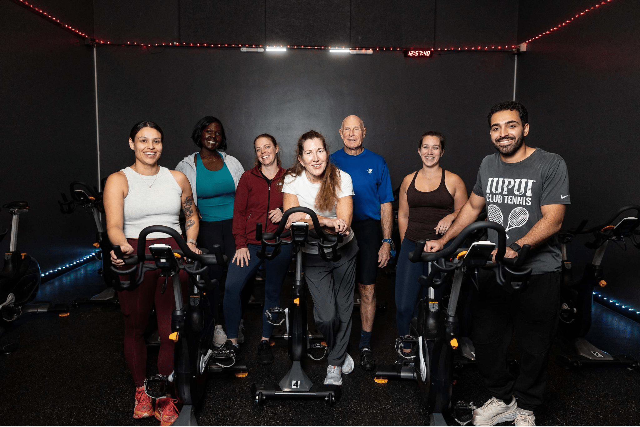 Participants in a cycle class at the YMCA