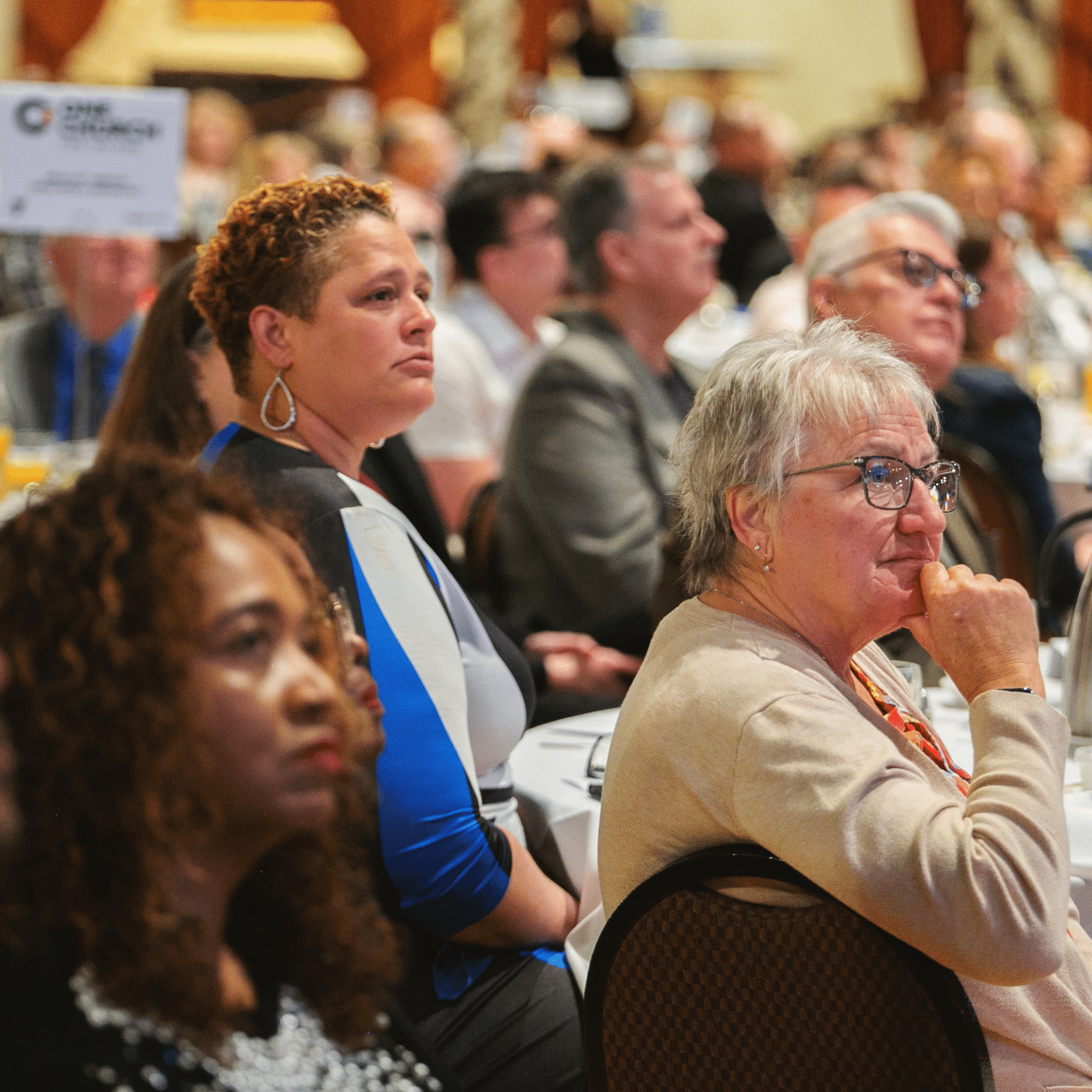 Attendees at the YMCA Good Friday Breakfast listen to the the speaker.